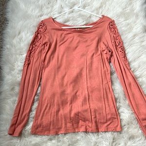 BKE Crochet Long Sleeve Top